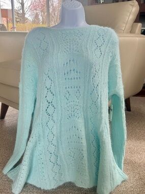 By Anthropologie Long Sleeve Pointelle Sweater, Size S